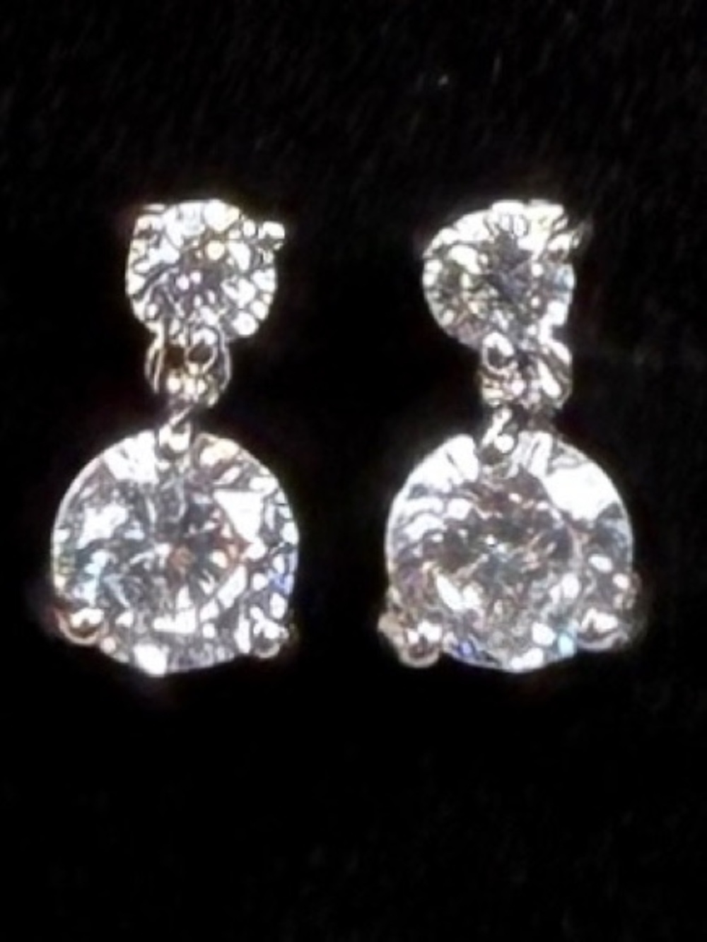 Gorgeous, silvertone, bling pierced earrings
